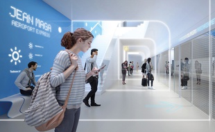 La future station de métro Jean-Maga d'où partira le tram express pour l'aéroport.