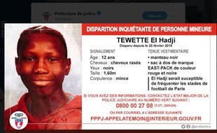 El Hadji, 12 ans, a disparu le 25 février à Paris