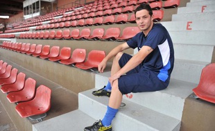 L'attaquant de Créteil, Rudy Carlier, avant un entraînement en septembre 2010.