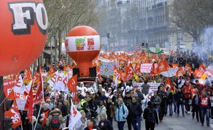 Manifestation contre le pacte de responsabilité à Paris, le 18 mars 2014