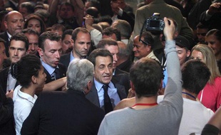 Nicolas Sarkozy en meeting à Toulon (Var), le 3 mai 2012.