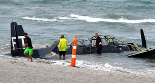 L'avion TBM Avenger accidenté.
