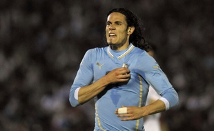 Edinson Cavani lors du match entre l'Uruguay et la Slovénie le 4 juin 2014.