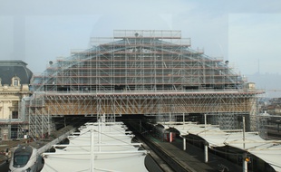 Travaux sur la grande verrière de la gare Saint-Jean, le 28 janvier 2016