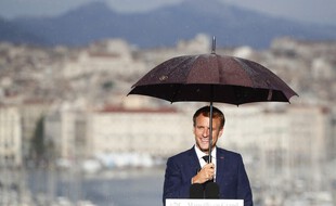 Le discours d'Emmanuel Macron à Marseille début septembreavait été interrompu par une brève averse