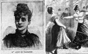 Marie-Rose Astié de Valsayre (à gauche), était connue pour ses nombreuses provocations en duel et son combat pour porter un pantalon, interdit aux femmes au XIXe siècle.