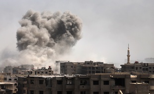 Le quartier de la Ghouta orientale, à Damas, en Syrie, le 21 mars 2018.