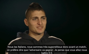 le milieu de terrain italien du PSG Marco Verratti dans une publicité pour Puma, le 15 février 2015.