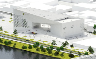 Vue de la future MECA, Maison de l'économie créative et de la culture en Aquitaine
