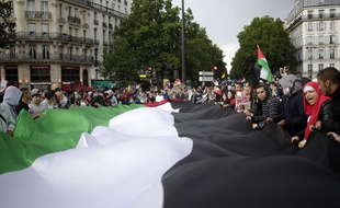 Manifestation à Paris en soutien du peuple palestinien.