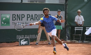 Maxime Hamou lors du premier tour de Roland-Garros 2017