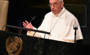 Le pape François s'exprime durant la 70e Assemblée générale des Nations Unies, le 25 septembre 2015 à New York