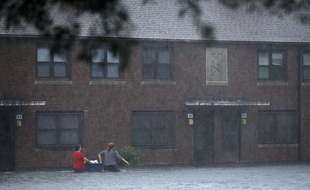 Avant l'arrivée de l'ouragan Florence, la ville de New Bern, en Caroline du Nord, était déjà inondée, le 13 septembre 2018.