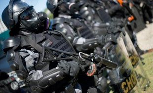 Unité spéciale de la police brésilienne à Rio de Janeiro le 30 mai 2014
