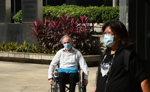 Mathias Echène lors de son procès à Hong Kong.