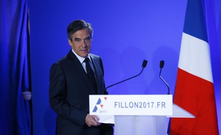 François Fillon, candidat LR à la présidentielle, le 1er mars 2017 au QG de campagne à Paris