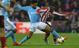 Amavi lors de Bilbao-OM en 8e de finale retour de Ligue Europa, le 15 mars 2018.