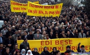 A Diyarbakir, la principale ville du sud-est de la Turquie, peuplée en majorité de Kurdes, plusieurs milliers de personnes ont manifesté pour réclamer la fin de l'opération, scandant des slogans hostiles au Premier ministre tels que "Erdogan terroriste" et "Erdogan hypocrite".