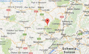Google Map de Remiremont, dans les Vosges.