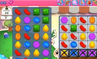 Une partie de «Candy Crush», jeu social très populaire sur Facebook et sur mobile.