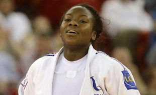 La judokate Clarisse Agbegnenou lors des championnats européens de Budapest, le 26 avril 2013.