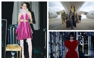 Images extraites des défilés virtuels de la saison, Lanvin à gauche, Balmain en haut à droite, Dior en bas à droite.