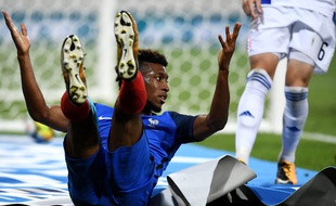 Kingsley Coman et la France, impuissants face au Luxembourg, le 3 septembre 2017 à Toulouse.