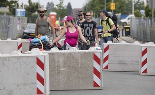 Des barrières de sécurité au festival Pinkpop à Landgraaf en 2017.