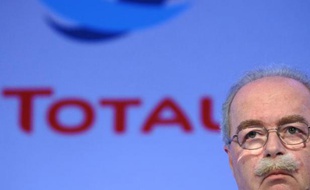 LE PDG du groupe pétrolier Total Christophe de Margerie le 14 février 2007 lors d'une conférence de presse à Paris