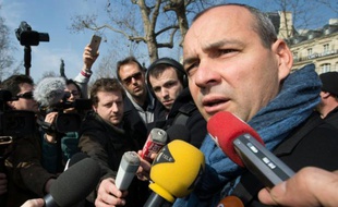 Laurent Berger (CFDT) lors du rassemblement des syndicats réformistes le 12 mars 2016 à Paris
