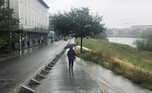 Pluie et brouillard à Nantes le 5 juillet 2021.