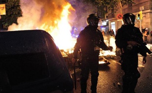 Nouveaux incidents à Barcelone le 28 mai 2014, pour la troisième soirée consécutive, après l'évacuation d'un squat emblématique
