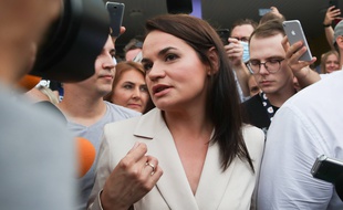 Svetlana Tikhanovskaïa, le 9 août 2020 à Minsk.
