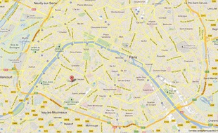 Illustration Google Map du 15e arrondissement de Paris, réalisée le 29 décembre.
