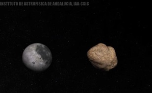 Capture écran d'une vidéo de l'astronome espagnol Jose Maria Madiedo, qui a observé en septembre 2013 un astéroïde s'écraser sur la Lune.