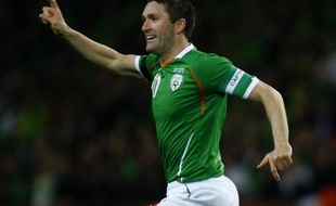 L'attaquant irlandais Robbie Keane, lors d'un match contre Chypre, le 15 octobre 2009.