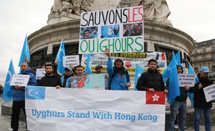 Paris, manifestation contre la pression de gouvernement Chinois sur les Ouighours. France le 12 Janvier 2020.