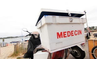 Le deux-roues de l'ancien médecin de l'île aux Moines (Morbihan).