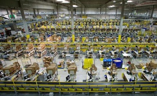 Un centre logistique de la compagnie Amazon, le 26 mars 2014 à Leipzig