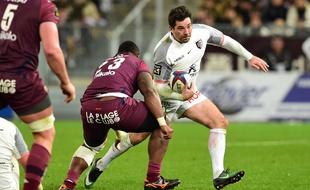 Le trois-quarts centre du Stade Toulousain Florian Fritz lors du match de Top 14 face à l'UBB sur la pelouse du Matmut Atlantique de Bordeaux, le 3 mars 2018.