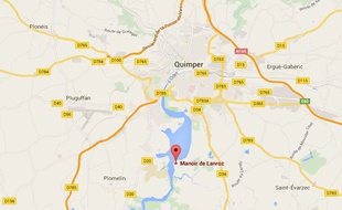 Plan de situation du manoir de Lanroz à Quimper.