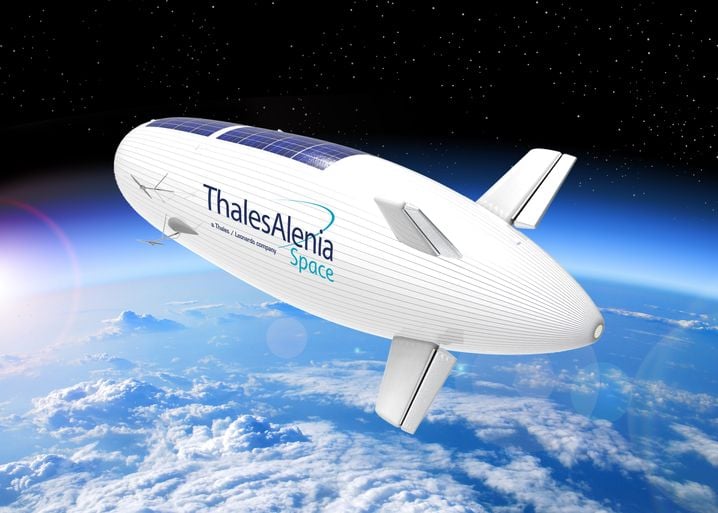 1.000 m2 de panneaux photovoltaïques seront posés sur l'envelope du dirigeable. Thales Alenia Space/Emmanuel Briot.