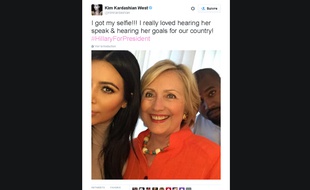 Kim Kardashian et Kanye West soutiennent Hillary Clinton pour la présidentielle 2016.