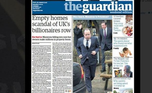 Capture écran de la une du journal britannique «The Guardian».