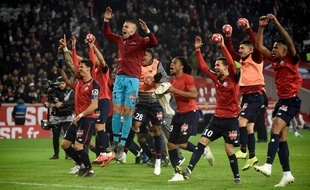La joie des Lillois après leur large succès contre le PSG