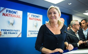 Marine Le Pen le 25 mai 2014 à Nanterre.