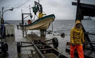 Des pêcheurs reviennent de haute mer à la crique El Membrillo, à Valparaiso, le 1er octobre 2015