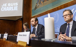 Au siège des agences de l'ONU à Genève, le 9 janvier 2015, en Suisse.