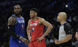 LeBron et Giannis lors du All-Star Game 2020