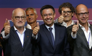 Josep Bartomeu (au centre), le président du Barça, veut faire du club catalan le plus puissant du monde.